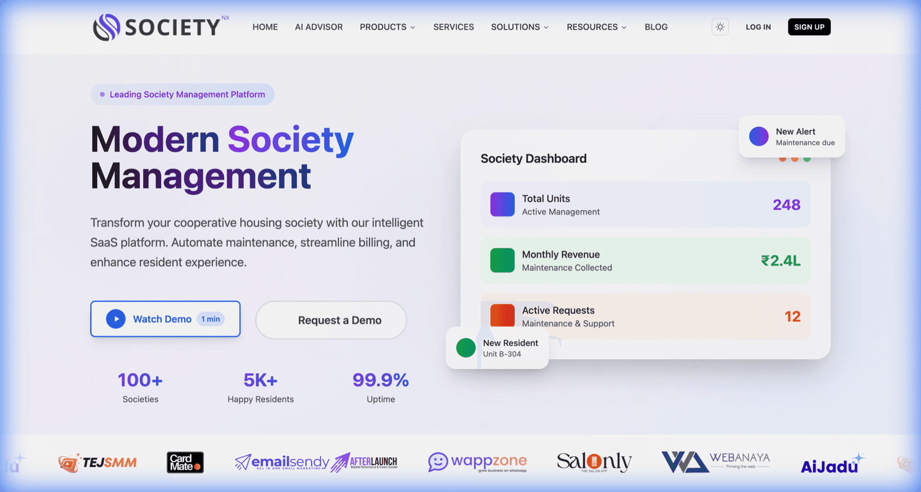 SocietyNx website interface